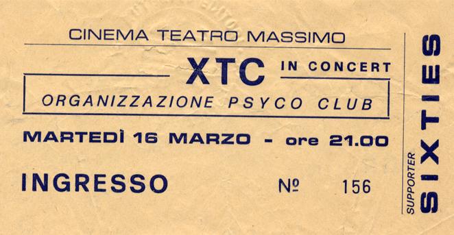 Biglietto XTC Genova